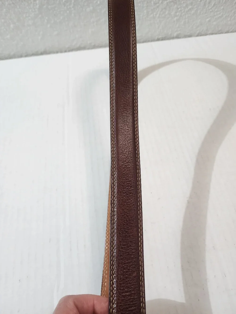 VTG Orvis Brown Bridle Leather Dress Casual Belt Size 36 Solid Brass Made USA